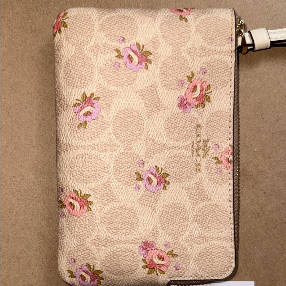 Coach Pink Floral Patterned Wristlet